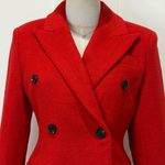 Avec Les Filles Hourglass Blazer Small Red Double Breasted Wool Holiday Chic Photo 8
