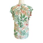 Anne Carson Multicolor Tropical V-Neck Top Women Blouse Size Medium | 37-23 Photo 1