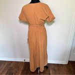 Urban Romantics  Tan Midi Wrap Dress with Pockets Photo 4