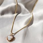 Boutique Opalescent Process Gem Necklace On Gold Snake Chain  Photo 0