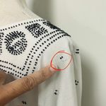 The Great Off White Black Beaded Oversized Extended Shoulder Short Sleeve Top 1 Photo 10