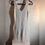 Cable & Gauge Maxi Sweater dress Ivory Oatmeal LG Photo 7