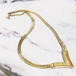 Christian Dior Authentic Vintage 24kt G.P Crystal Mirrored Herringbone Necklace Photo 8