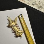 Signed JJ Angel Pin Brooch Brushed Gold Tone Aurora Borealis Rhinestone Star Photo 1