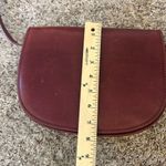 LL Bean Signature think hide leather maroon burgundy red brown structured bag Photo 7