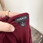 Torrid [] Burgundy Maroon Red Crinkle Gauze Lace Up Skater Boho Mini Dress Sz 1X Photo 10