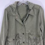 Free People  Green Utility Hooded Jacket Small Photo 2