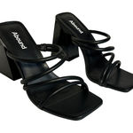 Abound  Women Black PU Square Toe Block Heel Mule Sandals 6.5M Photo 0