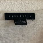 Sanctuary Knit Mixed Media Sweater V Neck Front Cut Neutral Minimalist Medium Photo 4