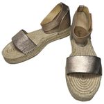 Splendid  Sz 8.5 Pink Rose Gold Metallic Leather Ankle Strap Espadrilles Sandals Photo 1