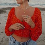 Urban Outfitters Red Floral Blouse Photo 0