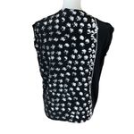 AllSaints Black White Silk Floral Stud Top US 4 UK 8 Sleeveless Printed In Italy Photo 1
