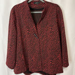 Yushi Jacket Size XL One Button Textured Long Sleeve Lagenlook Art To Wear Artsy Red Photo 0