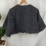 Anna & Ava Black & White Knit Cropped Long Sleeve Button Up Jacket Blazer NEW Size undefined Photo 1