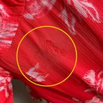 Gilner Farrar Dress Finley Flower Print Red Mini Ruffles Crinkly Fabric Medium Photo 10