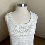 Lulus  Sweater Tank Top Womens Large White Loose Knit Cropped Relax Fit Boho Photo 3