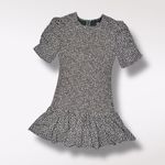 French Connection  Floral Smocked Mini Dress Puff Sleeve Green XS Photo 11