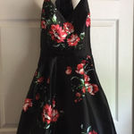 B. Smart  Floral Black Halter Dress Size 3 Photo 0