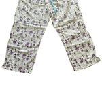 Swell Floral White Purple Wide Leg Pull On Bohemian Pajama Pants SZ S #1772 Photo 2