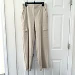 Lou & Grey Beige Wanderweave Cargo Style Straight Wide Leg Pants New Medium Photo 1