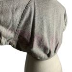 Vintage 80s Cropped Short Sleeve Sweatshirt L Grey Crewneck Drawstring Stars Size L Photo 3