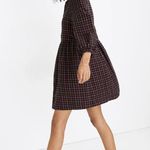 Madewell  Plaid Flannel Shirt Dress Raglan Button Front Casual Oversized US 0 NWT Photo 1