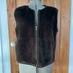 Banana Republic  Faux Fur Brown Sleeveless Full Zip Vest - Size XL Photo 1