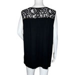 Adrianna Papell  Shirt Womens Small Black Lace Neutral Minimalist Elegant‎ Casual Photo 3