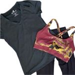 Three Piece Activewear Set for Women. Size Small. Black Photo 1