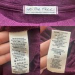 Free People  Jersey Top Burgundy Knit Crop Long Sleeve Blouse Elastic Waist Small Photo 4