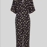 Whistles Edelweiss Button Front Culotte Jumpsuit Black Floral Size 6 Photo 14