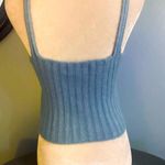 Powder Blue Ribbed Knit Halter Top by Hazel Moon Size M Photo 2