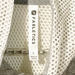 Fabletics  Size Large Gray White Perforated Open Zip Up Sleeveless Jacket Photo 2