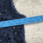 Mademoiselle Hortense Saint Barth Top Women Medium Navy Crochet Open Fringe Crop Blue Photo 3