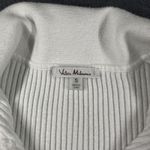 Vila Milano Sweater Womens Small White Ribbed Knit Short Sleeve Collared V Photo 4