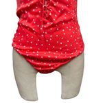 ZARA  Satin Effect Lace Up Star Bodysuit Red White Size‎ Medium Photo 3
