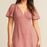Abercrombie & Fitch Short Sleeve Smocked Pink White Polka Dot Mini Dress xSmall Photo 0