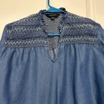 Anthropologie  Calligraphie Popover Tunic Blouse Denim Like Tencel XL GUC #1718 Photo 3