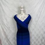 Tadashi Shoji Blue Ombre Bandage Pleated Dress Size M Photo 5