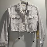 Mono B Women's Small White Cropped Denim Jacket Photo 0