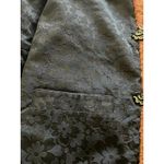 Handmade Vintage Black Jacquard Tang Style Jacket Sherpa Lining Frog Closure S/M Photo 6