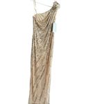 Mac Duggal Cream One Shoulder Embellished Gown Photo 2