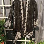 Andree by Unit Andrée by Unit Boho Embroidered Velvet Open Front Cardigan Kimono S Photo 1
