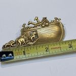 Signed AJC Biblical Noah’s Ark Brooch Pin Gold Tone Photo 5