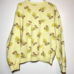 Looney Tunes  Sweatshirt Pullover Crew Neck All Over Tweety Bird Yellow Large Photo 4