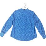 Boden Floral Vine Print Popover Blouse Blue White Photo 2