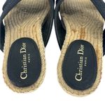 Christian Dior Canvas Embroidered Granville Espadrille Crisscross Flat Sandals Photo 9