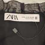 ZARA  Jacquard Mini Dress Long Sleeve Chiffon Babydoll Black Small Whimsigoth Photo 9