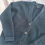 Banana Republic V-Neck Slouchy Chunky Knit Navy Cropped Preppy Cardigan Photo 3