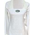 NFL Team Apparel All Sports Couture New York Jets Mesh Neck Shirt White Medium Photo 8